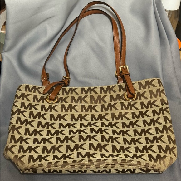 Michael Kors Handbags - Michael Kors Brown Logo Tote Bag
